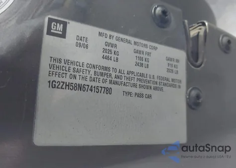 2007 Pontiac G6 Gt from USA, damaged, VIN 1G2ZH58N674157780